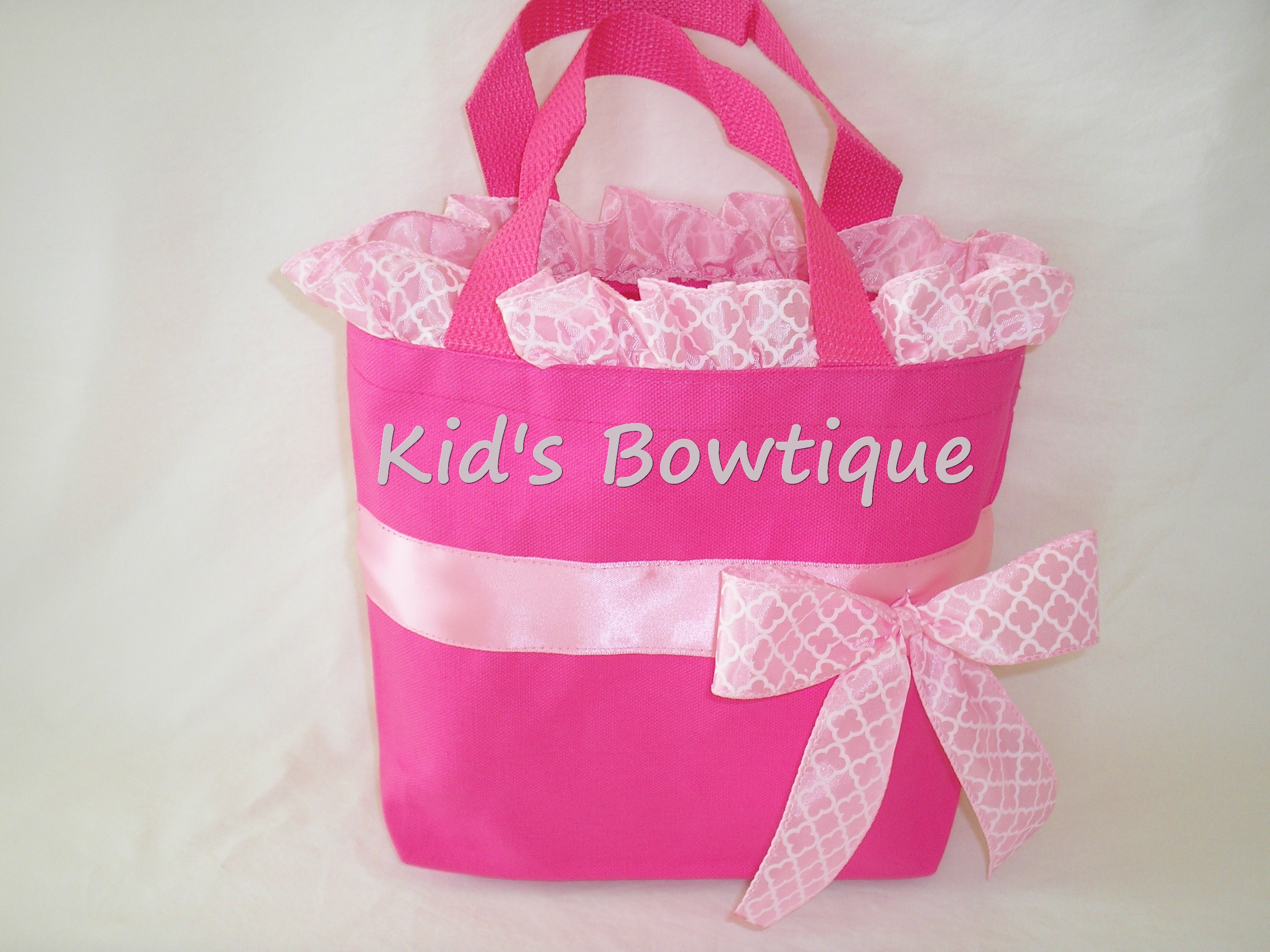 Baby Pink Ruffles and Bow Personalized Tote Bag