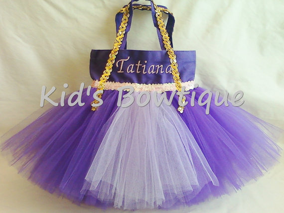 Princess Tutu Bag - ItemPTB7 Purple Bag Lavender Tutu Pink Sequins