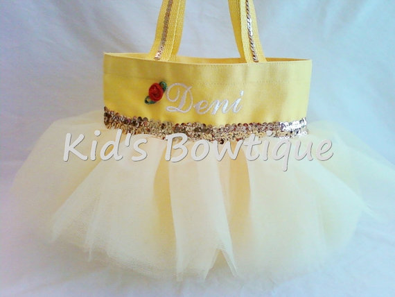 Princess Tutu Bag - ItemPTB3 Yellow Bag Yellow Tutu Gold Sequins